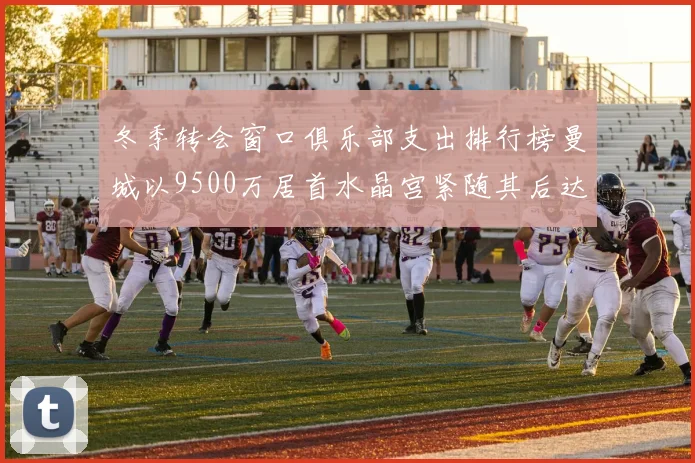 冬季转会窗口俱乐部支出排行榜曼城以9500万居首水晶宫紧随其后达8970万